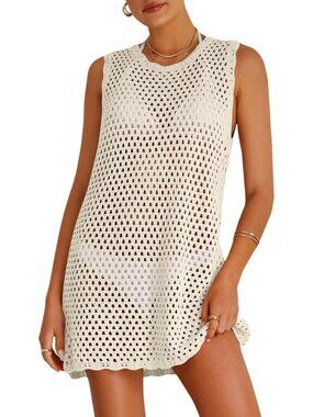 Women's Apricot Beach Bathing Suit Cover Ups Crochet Swimwear Summer Outfits